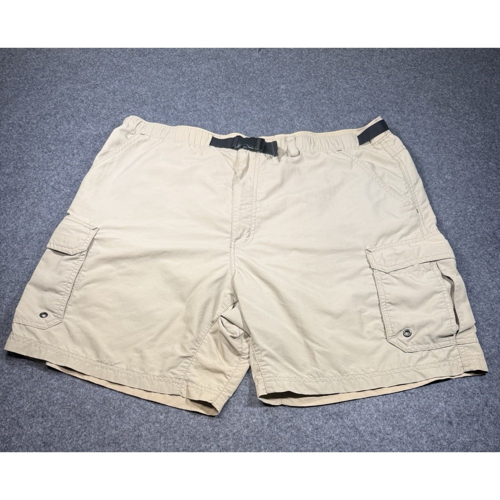 REI Men's Sahara Cargo Hiking Shorts with Built-In Belt Tan UPF 50+ Large